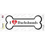 I Love Dachshunds Novelty Bone Sticker Decal Small