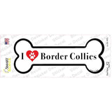 I Love Border Collies Novelty Bone Sticker Decal Small