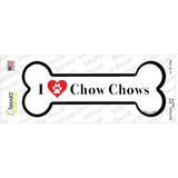 I Love Chow Chows Novelty Bone Sticker Decal Small