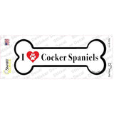 I Love Cocker Spaniels Novelty Bone Sticker Decal Small