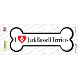 I Love Jack Russell Terriers Novelty Bone Sticker Decal Small