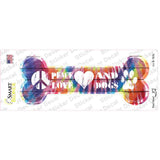 Peace Love and Dogs Novelty Bone Sticker Decal Small