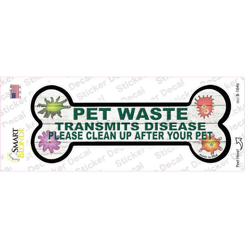 Pet Waste Novelty Bone Sticker Decal