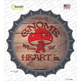 Gnome Where Home Is Red Novelty Bottle Cap Sticker Decal