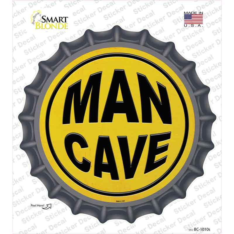 Man Cave Novelty Bottle Cap Sticker Decal