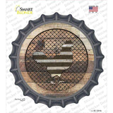 Chicken on Wood Novelty Bottle Cap Sticker Decal