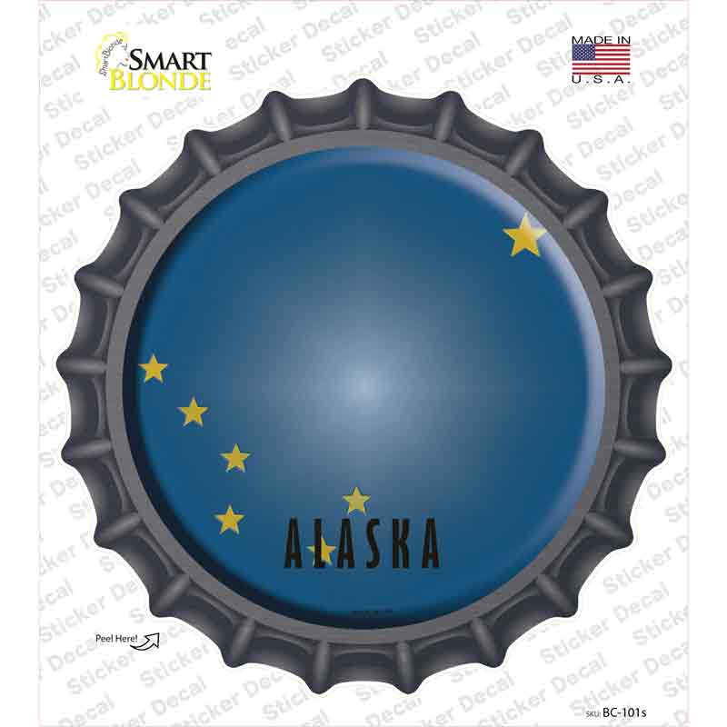 Alaska State Flag Novelty Bottle Cap Sticker Decal