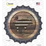 Pig on Wood Novelty Bottle Cap Sticker Decal