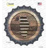 Owl on Wood Novelty Bottle Cap Sticker Decal