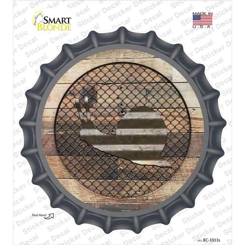 Snail on Wood Novelty Bottle Cap Sticker Decal