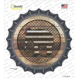 Elephant on Wood Novelty Bottle Cap Sticker Decal