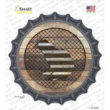 Frog on Wood Novelty Bottle Cap Sticker Decal