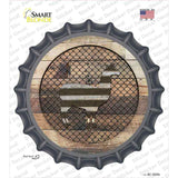 Llama on Wood Novelty Bottle Cap Sticker Decal