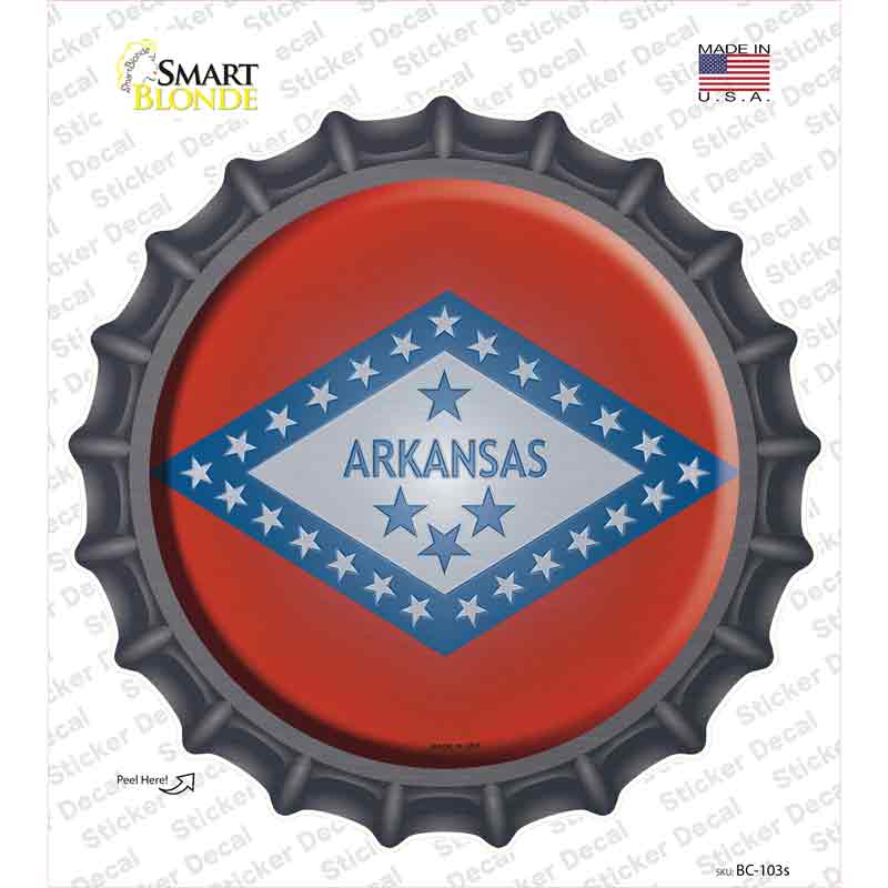 Arkansas State Flag Novelty Bottle Cap Sticker Decal
