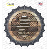 Seahorse on Wood Novelty Bottle Cap Sticker Decal