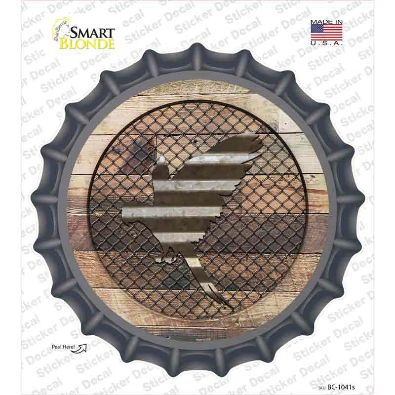 Parrot on Wood Novelty Bottle Cap Sticker Decal