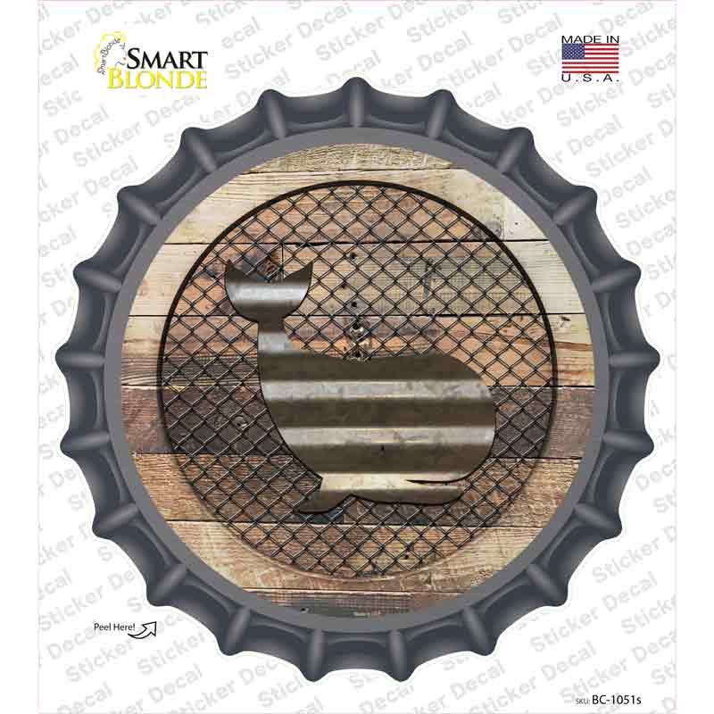 Whale on Wood Novelty Bottle Cap Sticker Decal