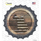 Cowboy on Wood Novelty Bottle Cap Sticker Decal