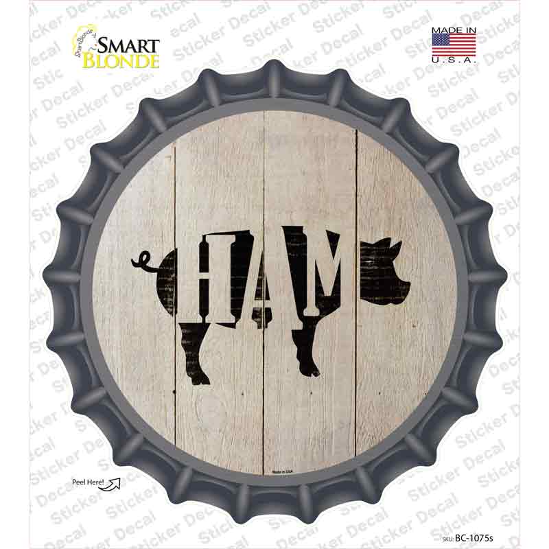 Pigs Make Ham Novelty Bottle Cap Sticker Decal