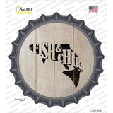 Fishes Make Fish and Chips Novelty Bottle Cap Sticker Decal