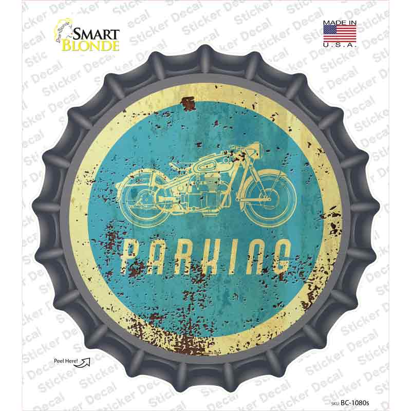 Motorcycle Parking Novelty Bottle Cap Sticker Decal