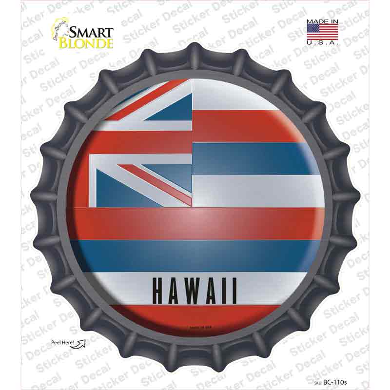 Hawaii State Flag Novelty Bottle Cap Sticker Decal