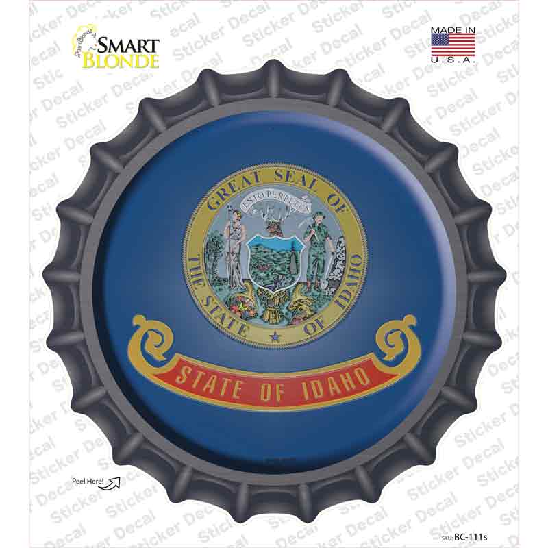 Idaho State Flag Novelty Bottle Cap Sticker Decal