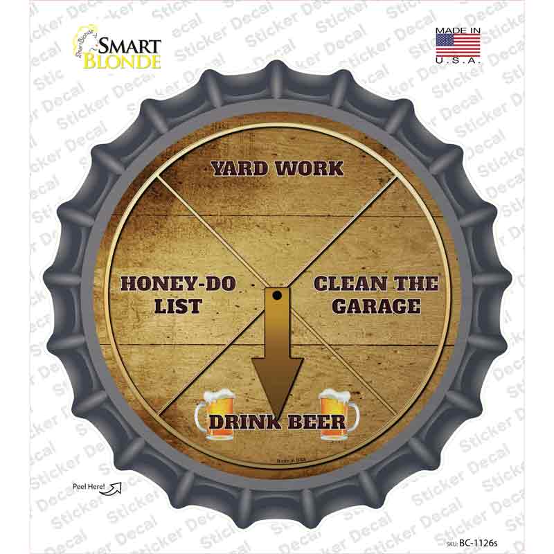 Drink Beer Novelty Bottle Cap Sticker Decal