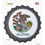 Illinois State Flag Novelty Bottle Cap Sticker Decal