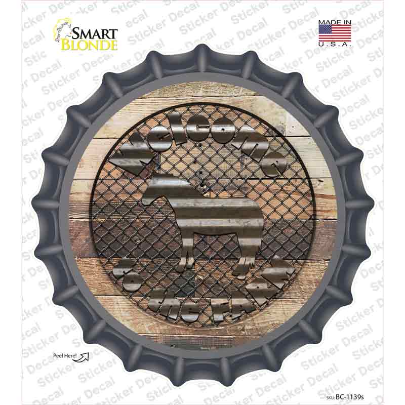 Welcome To The Farm Horse Novelty Bottle Cap Sticker Decal