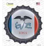 Iowa State Flag Novelty Bottle Cap Sticker Decal