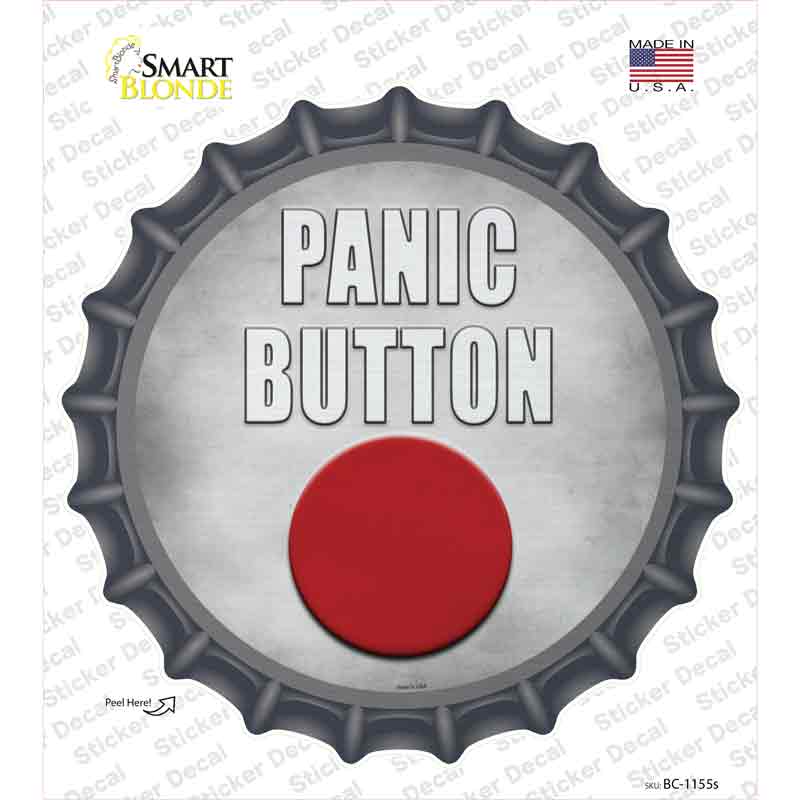 Panic Button Novelty Bottle Cap Sticker Decal