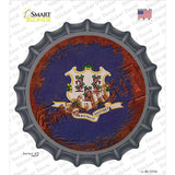Connecticut Rusty Stamped Novelty Bottle Cap Sticker Decal
