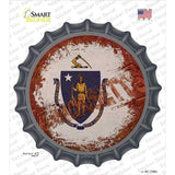 Massachusetts Rusty Stamped Novelty Bottle Cap Sticker Decal