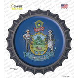 Maine State Flag Novelty Bottle Cap Sticker Decal