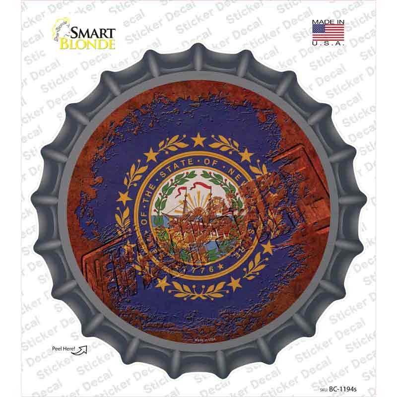 New Hampshire Rusty Stamped Novelty Bottle Cap Sticker Decal