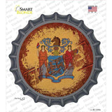 New Jersey Rusty Stamped Novelty Bottle Cap Sticker Decal