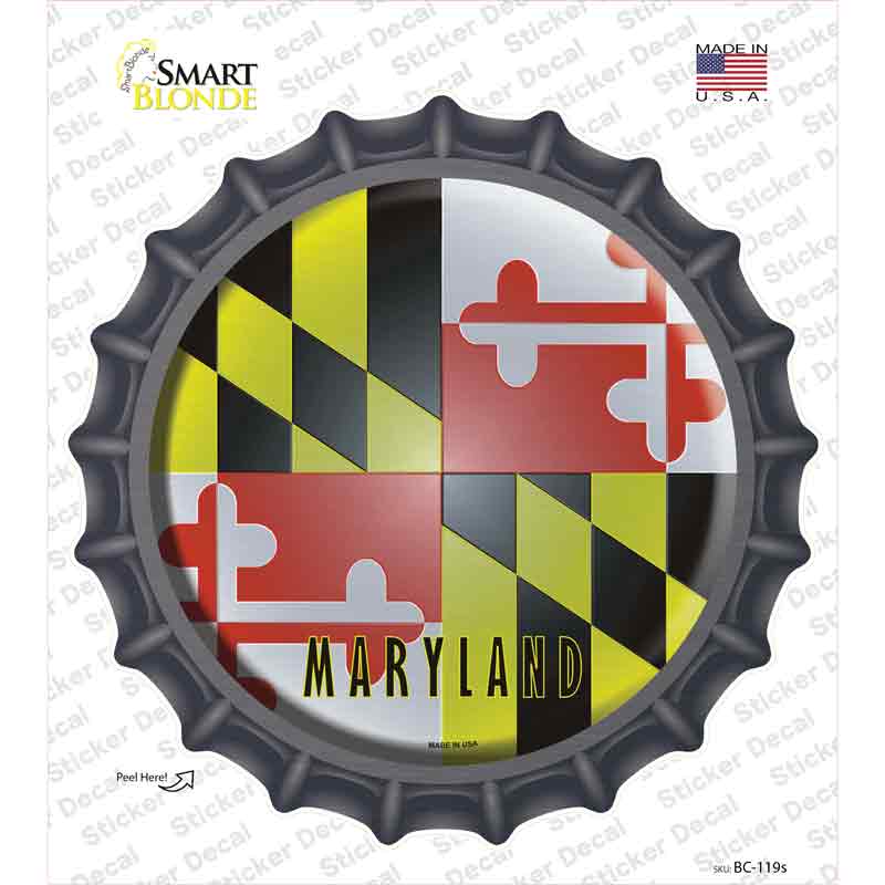 Maryland State Flag Novelty Bottle Cap Sticker Decal
