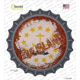 Rhode Island Rusty Stamped Novelty Bottle Cap Sticker Decal