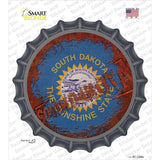 South Dakota Rusty Stamped Novelty Bottle Cap Sticker Decal