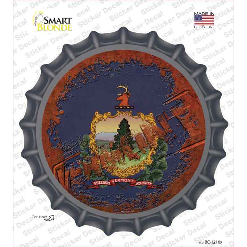 Vermont Rusty Stamped Novelty Bottle Cap Sticker Decal