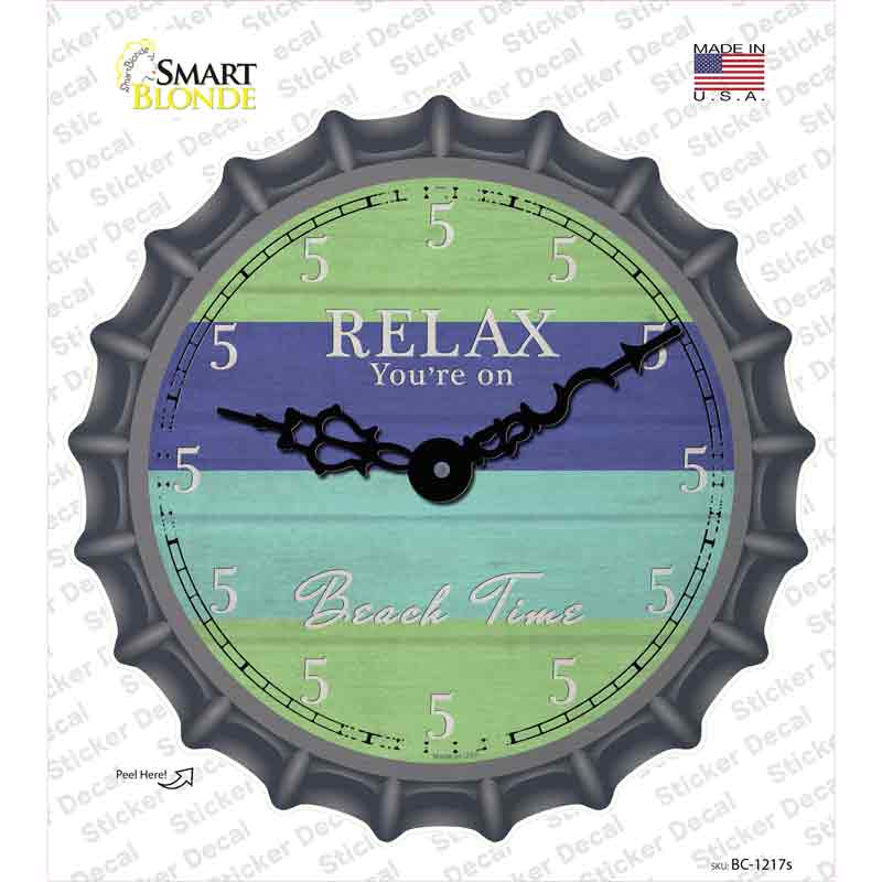 Youre On Beach Time Novelty Bottle Cap Sticker Decal