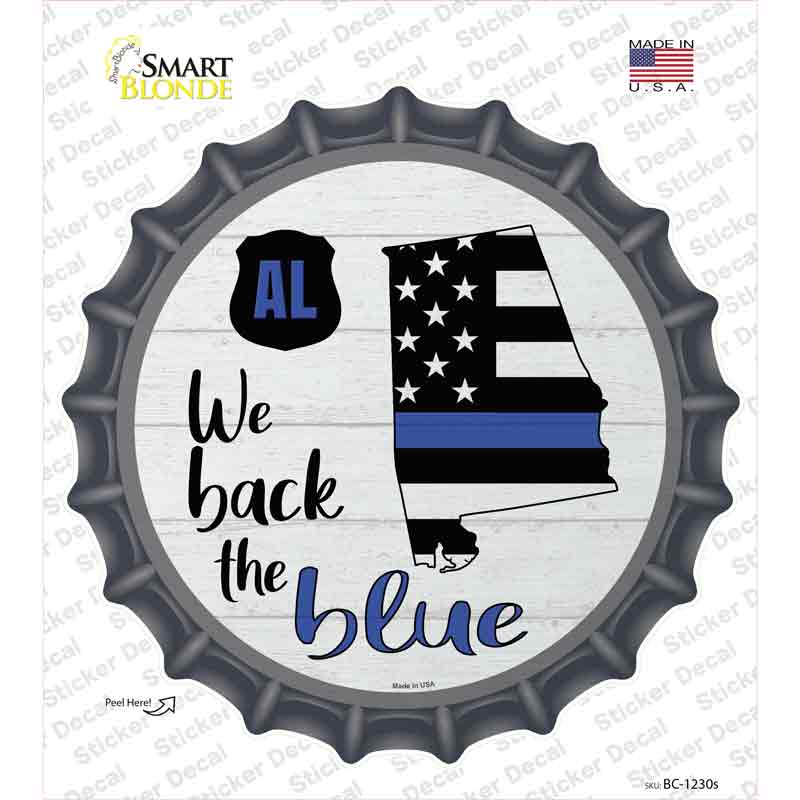 Alabama Back The Blue Novelty Bottle Cap Sticker Decal
