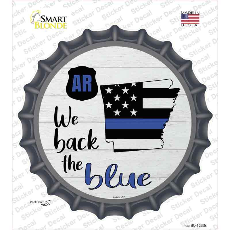 Arkansas Back The Blue Novelty Bottle Cap Sticker Decal