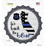 California Back The Blue Novelty Bottle Cap Sticker Decal