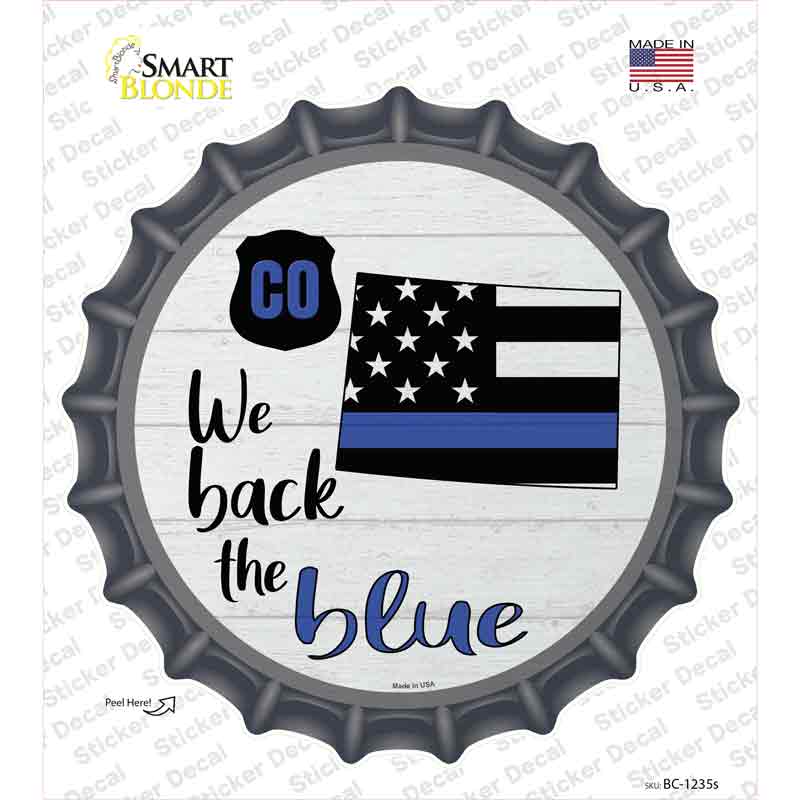 Colorado Back The Blue Novelty Bottle Cap Sticker Decal