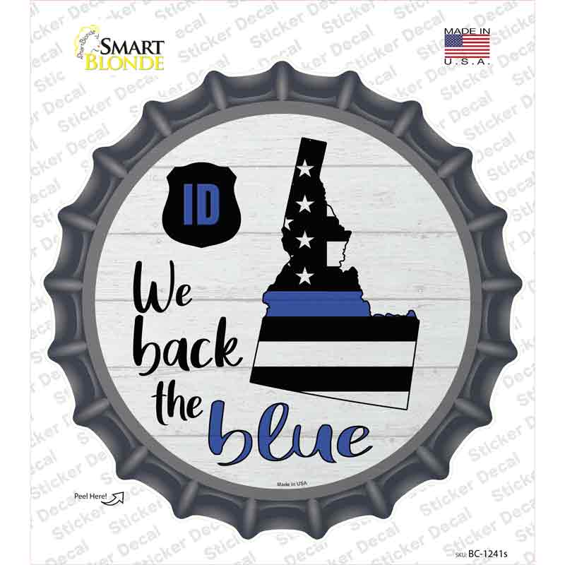 Idaho Back The Blue Novelty Bottle Cap Sticker Decal