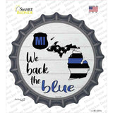 Michigan Back The Blue Novelty Bottle Cap Sticker Decal