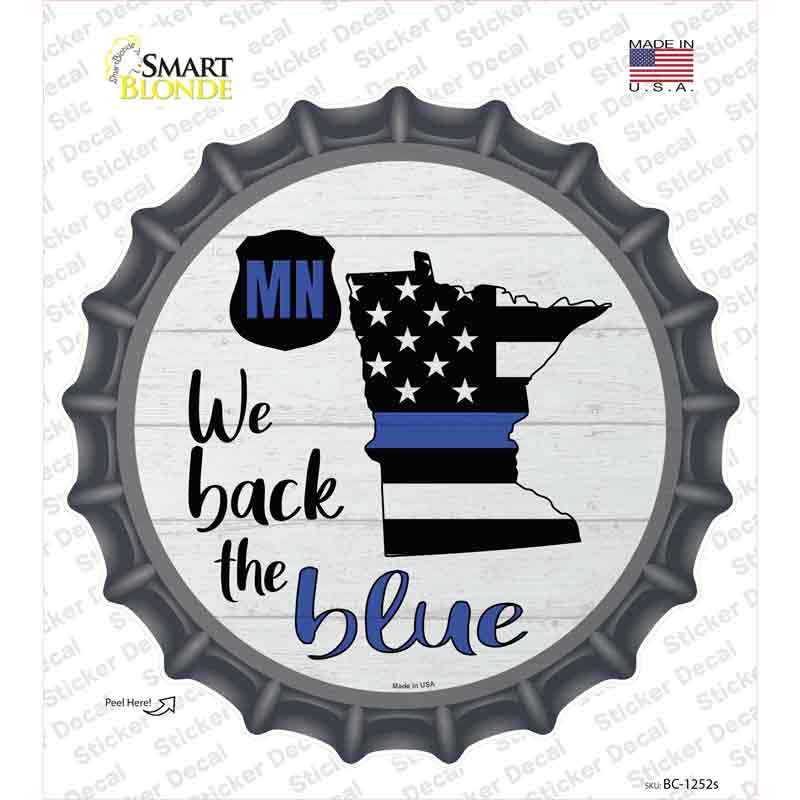 Minnesota Back The Blue Novelty Bottle Cap Sticker Decal