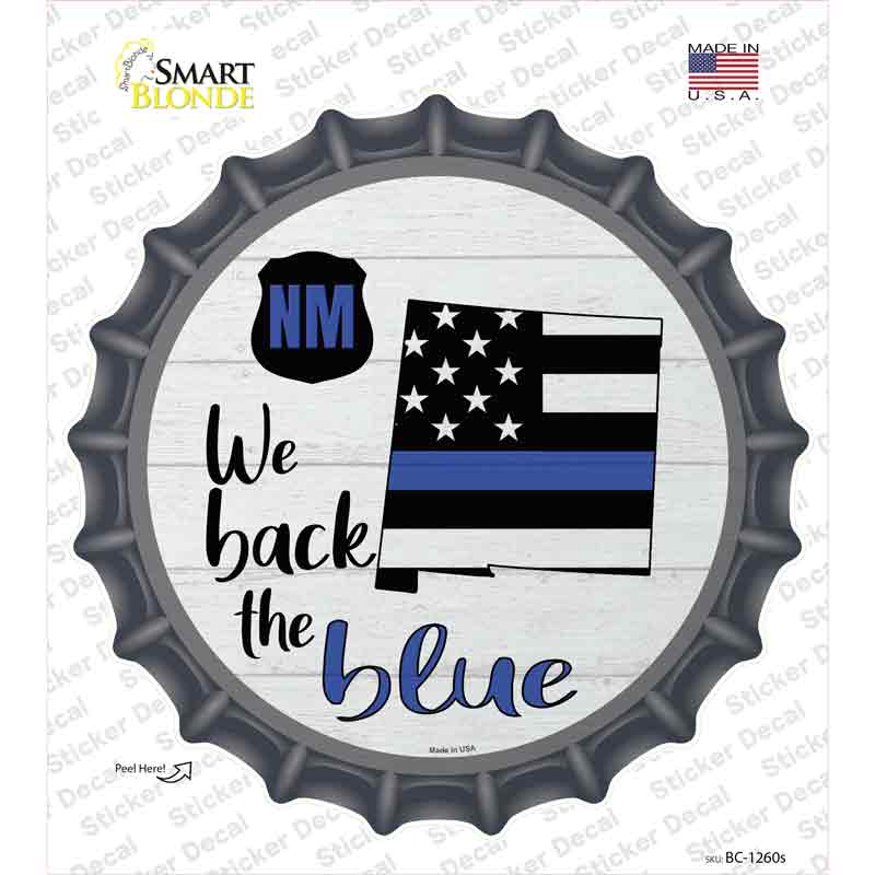 New Mexico Back The Blue Novelty Bottle Cap Sticker Decal